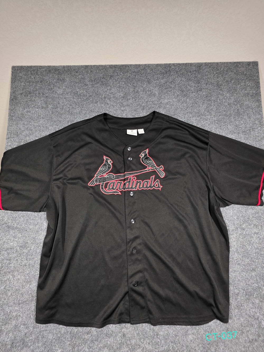 Fanatics Black St. Louis Cardinals Button Jersey with Red Trim